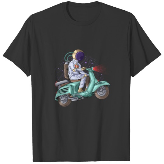 Cool vintage astronaut in outer T-shirt