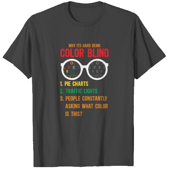 Color Blind Blindness Test Eye Glasses T Shirts