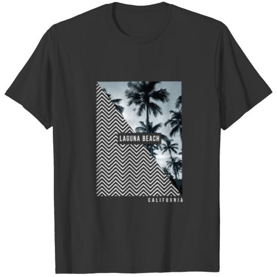 Stylish Laguna Beach California Palm Tree Beach T-shirt