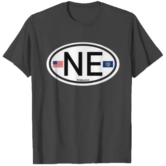 Nebraska NE oval T Shirts