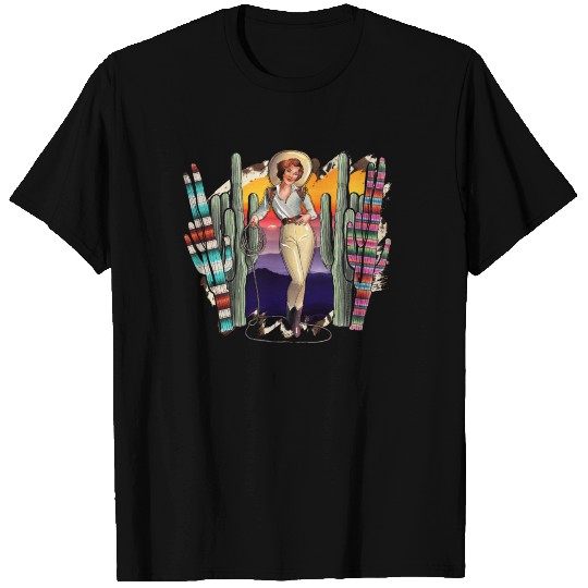 Cowgirl And Cactus T Shirts