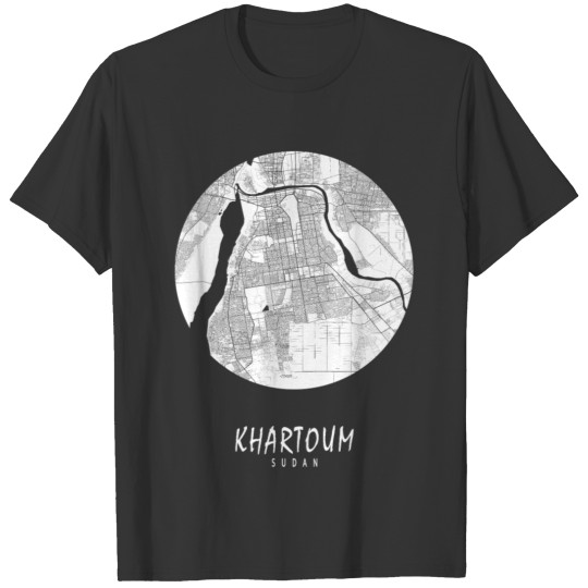 Khartoum, Sudan City Map - Full Moon T-shirt