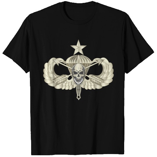 Army Senior Airborne w Crossed Arrow Dagger Skull T Shirts