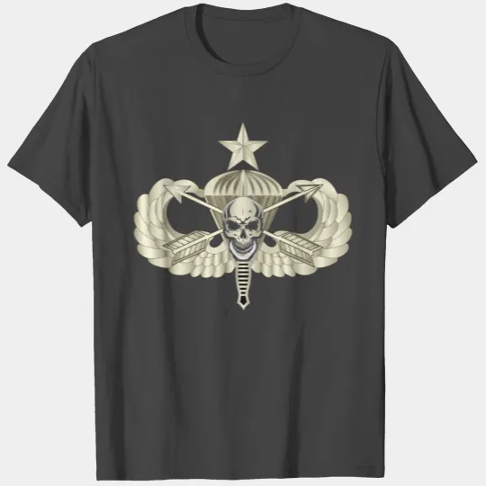 Army Senior Airborne w Crossed Arrow Dagger Skull T Shirts