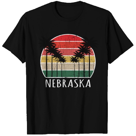Palm Tree Distressed Wyoming - Beach Design T Shirts