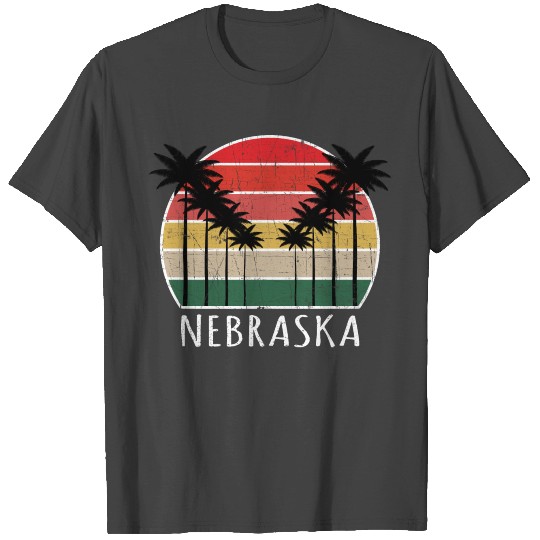 Palm Tree Distressed Wyoming - Beach Design T Shirts