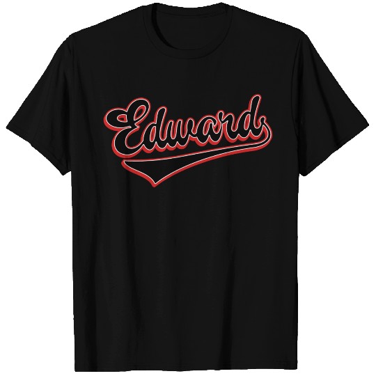 Edward-Team Edward vintage baseball font swoosh T Shirts