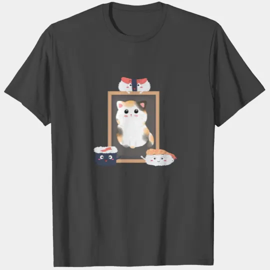 Funny Sushi Loves Cute Cat T Shirts
