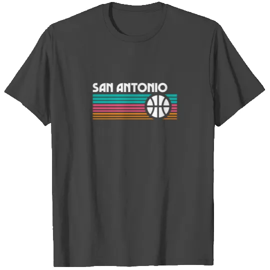San Antonio Basketball Retro Throwback Style T Shirts