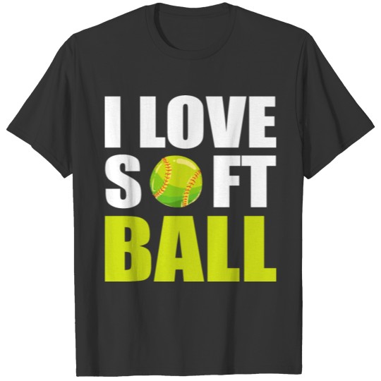 Softball Team Coach Player I Love Softball T-shirt
