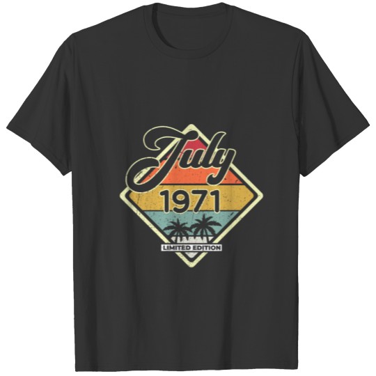 Vintage 50th Birthday July 1971 Sports Gift T Shirts