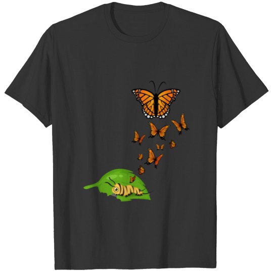 Colorful Caterpillar Monarch Butterfly T Shirts