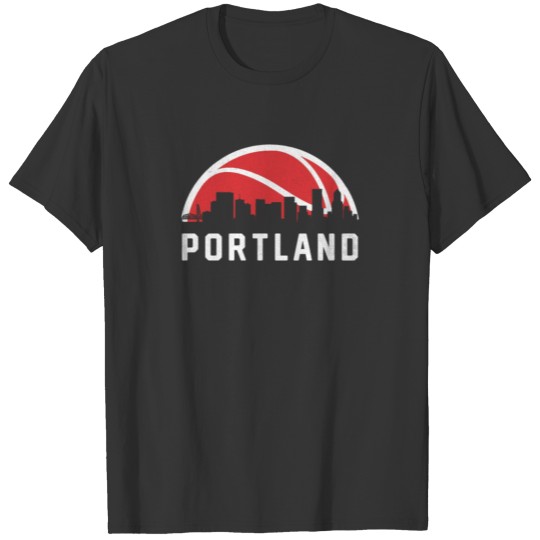 Vintage Portland Basketball City Skyline T-shirt