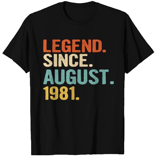 Legend Since August 1981 40th Birthday Gift T Shirts