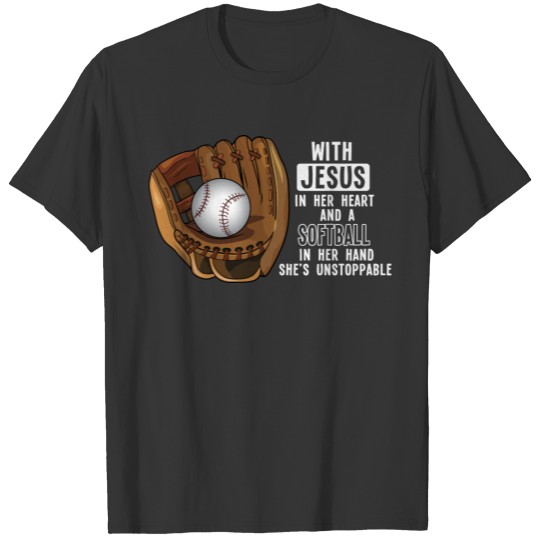 Softball Catcher Girl Jesus Religious Baseball T Shirts