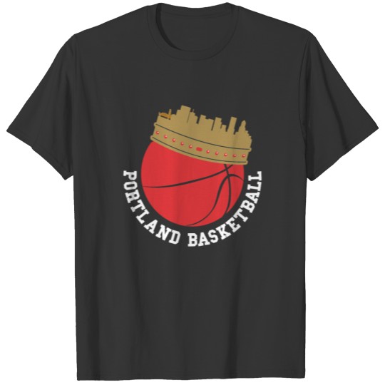 Cool Portland Basketball Crown City Skyline T-shirt
