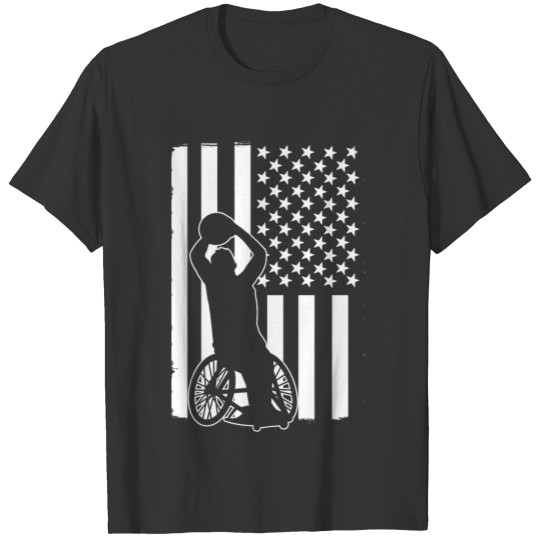 4th Of July American Flag Wheelchair Basketball T Shirts