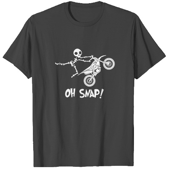 Skeleton Dirt Bike Snapping T Shirts