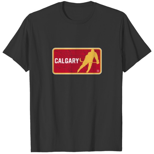Vintage Calgary Hockey Player Street Map T-shirt