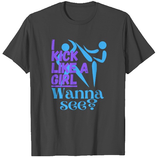 I Kick like a Girl Martial Arts Female Stick Fig T Shirts