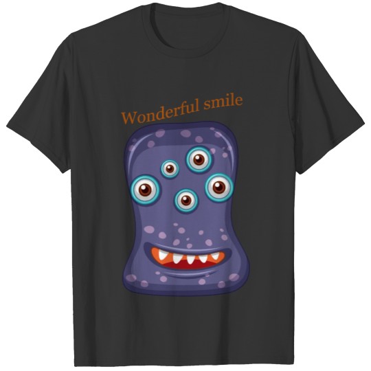 wonderful smile purple Jelly With 5 Eyes T-shirt