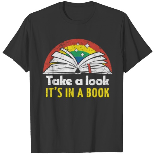 Book Nerd Tshirt Take A Look Its A Book Retro T-shirt