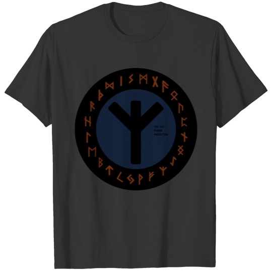 Blue Elhaz Futhark Rune | Pagan | Viking Symbol T Shirts