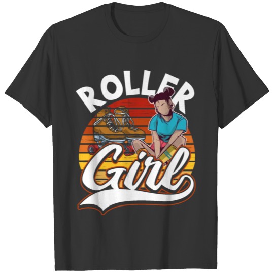 Roller Girl Skater Skating 70s 80s Retro Vintage T Shirts