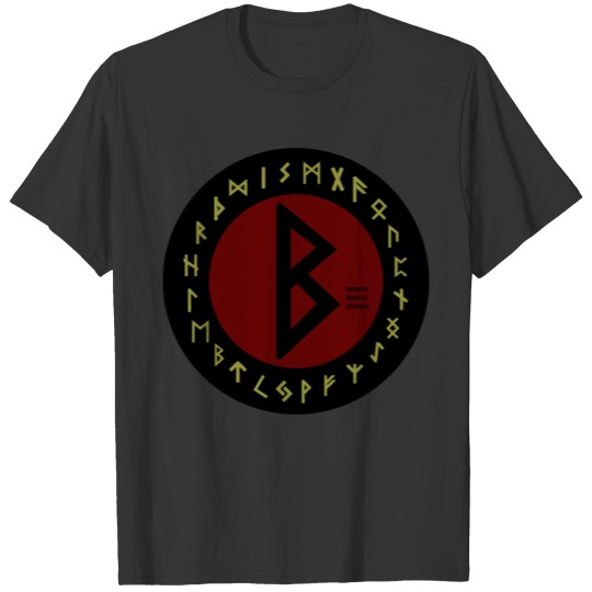 Red Berkana Futhark Rune | Pagan | Viking Symbol T Shirts