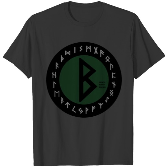 Green Berkana Futhark Rune | Pagan | Viking Symbol T Shirts