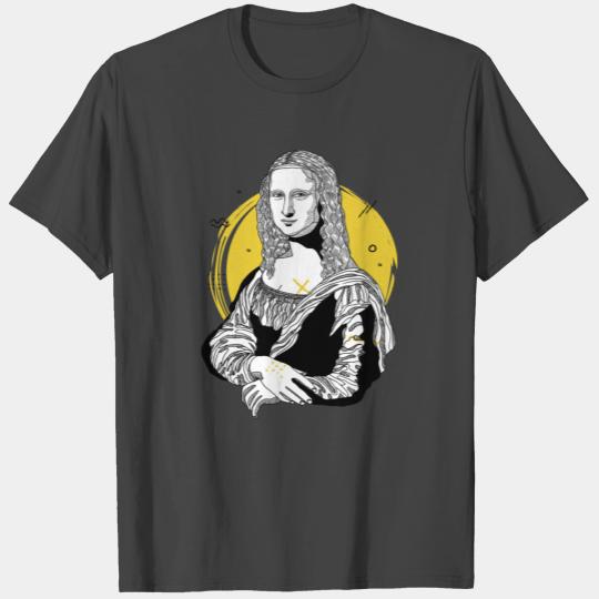 Modern yellow Mona lisa Louvre Museum Christmas T Shirts