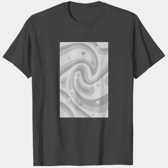 aesthetic light grey swirls heart T Shirts