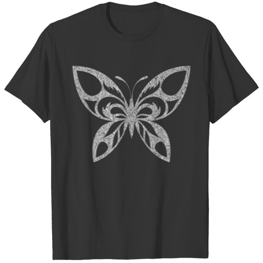 The silver glittered butterfly T Shirts