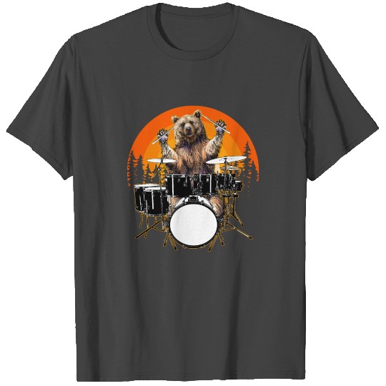 Bear Drumming Animal Drummer Love Drums Gift Idea T Shirts