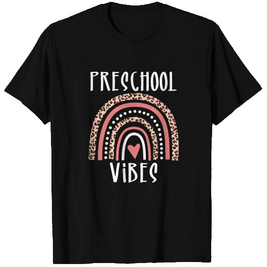 Preschool Vibes Only Cheetah Rainbow Animal Print T Shirts
