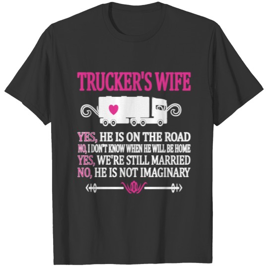 Proud Truckers Wife Gifts Truck Driver Wife Spouse T Shirts