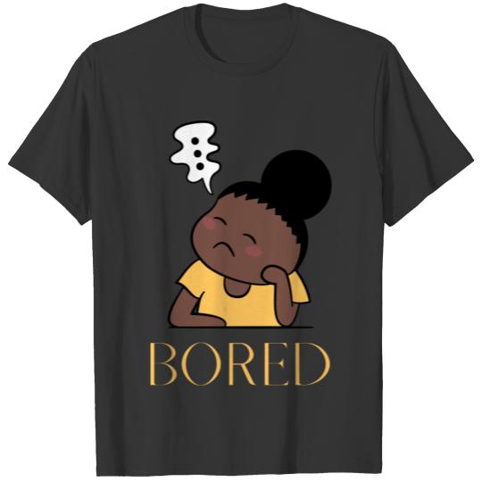 Chilling bored black girl relaxed tired thinking T-shirt