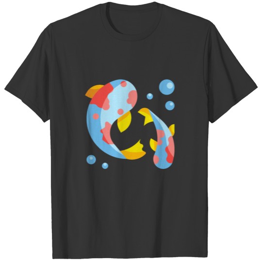Fish Koi - Ying Yang Colorful T Shirts