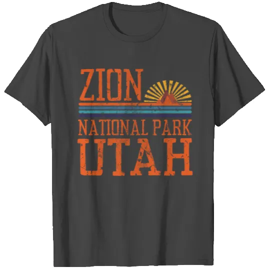 Zion National Park Utah Retro Sunset Mountains T Shirts