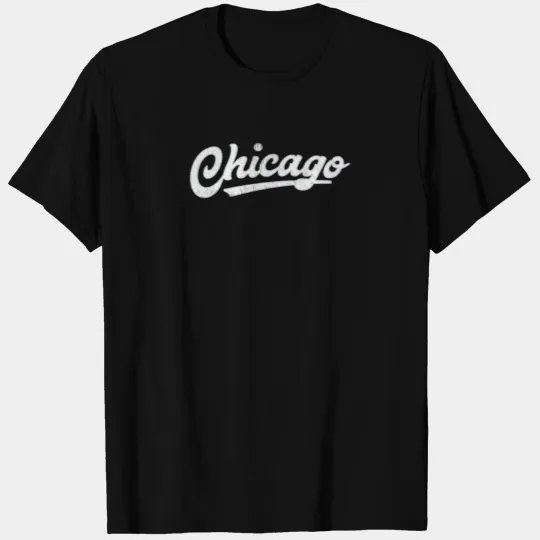I Love Chicago Vintage Baseball Sports Script T Shirts