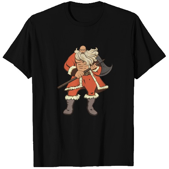 Bad Santa Claus Viking Berserker Look T Shirts