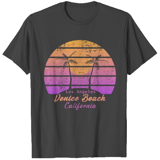 Venice Beach Vintage Sunset Plalms T Shirts