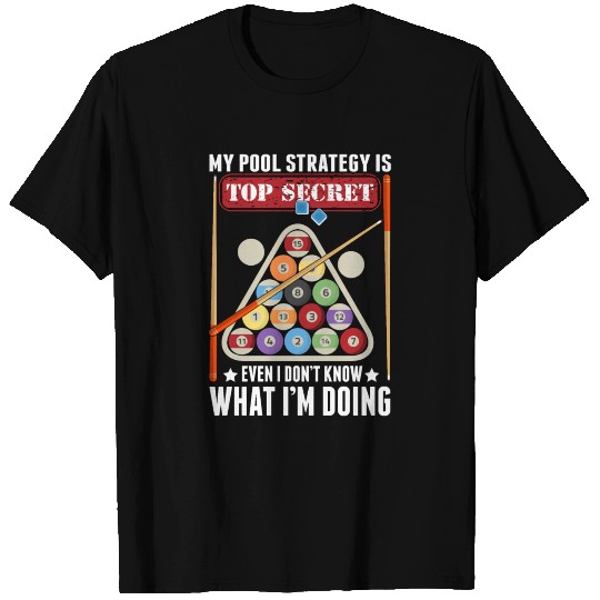 Funny Billiard Strategy Cue Snooker Pool Player T Shirts