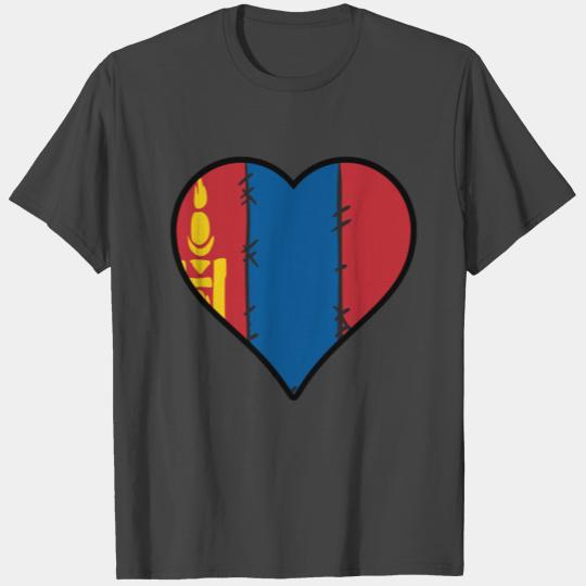 Mongolia Heart Mongolian Flag T Shirts