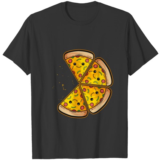 Happy Kawaii Slice I Love Pizza T Shirts