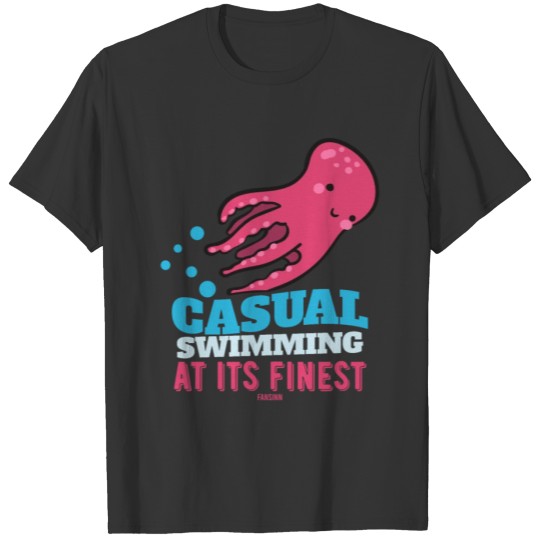 Sweet kids baby octopus floats in the sea T-shirt