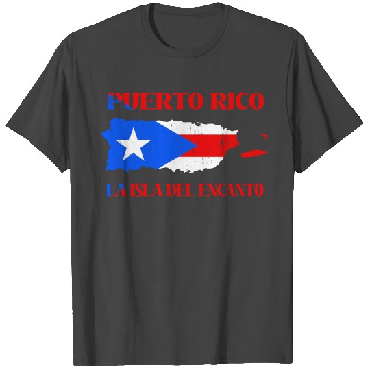 Puerto Rico La Isla Del Encanto Flag Vintage T Shirts