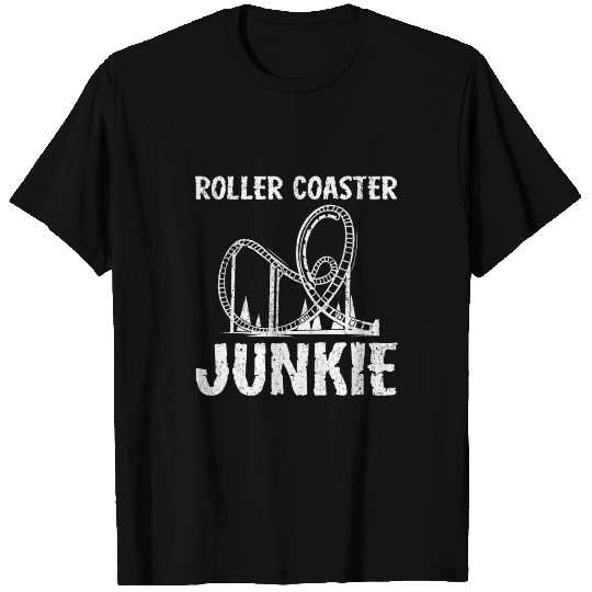 Roller Coaster Junkie Addict Theme Park Adventure T Shirts