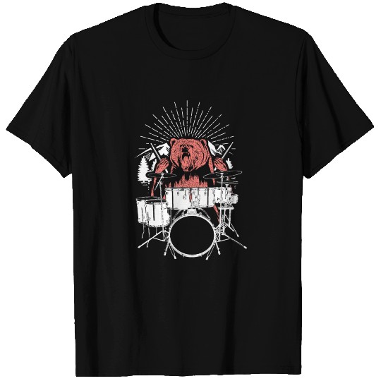 Bear Drumming Animal Drummer Love Drums Gift Idea T Shirts