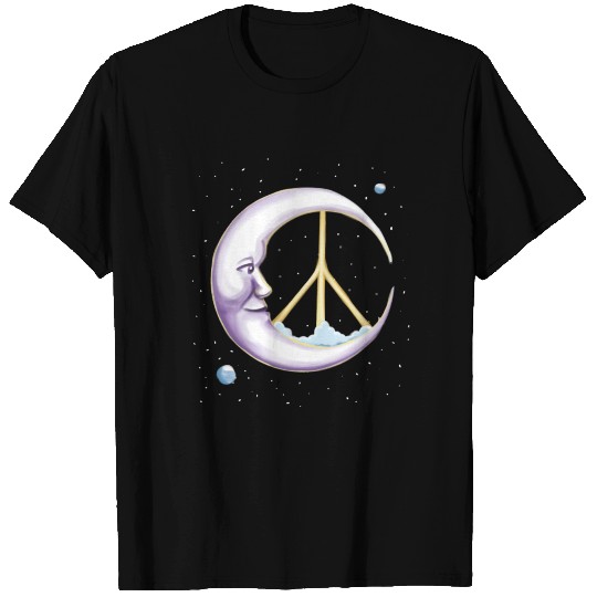 Peace Sign Hippie Moon Celestial Winter Solstice T Shirts